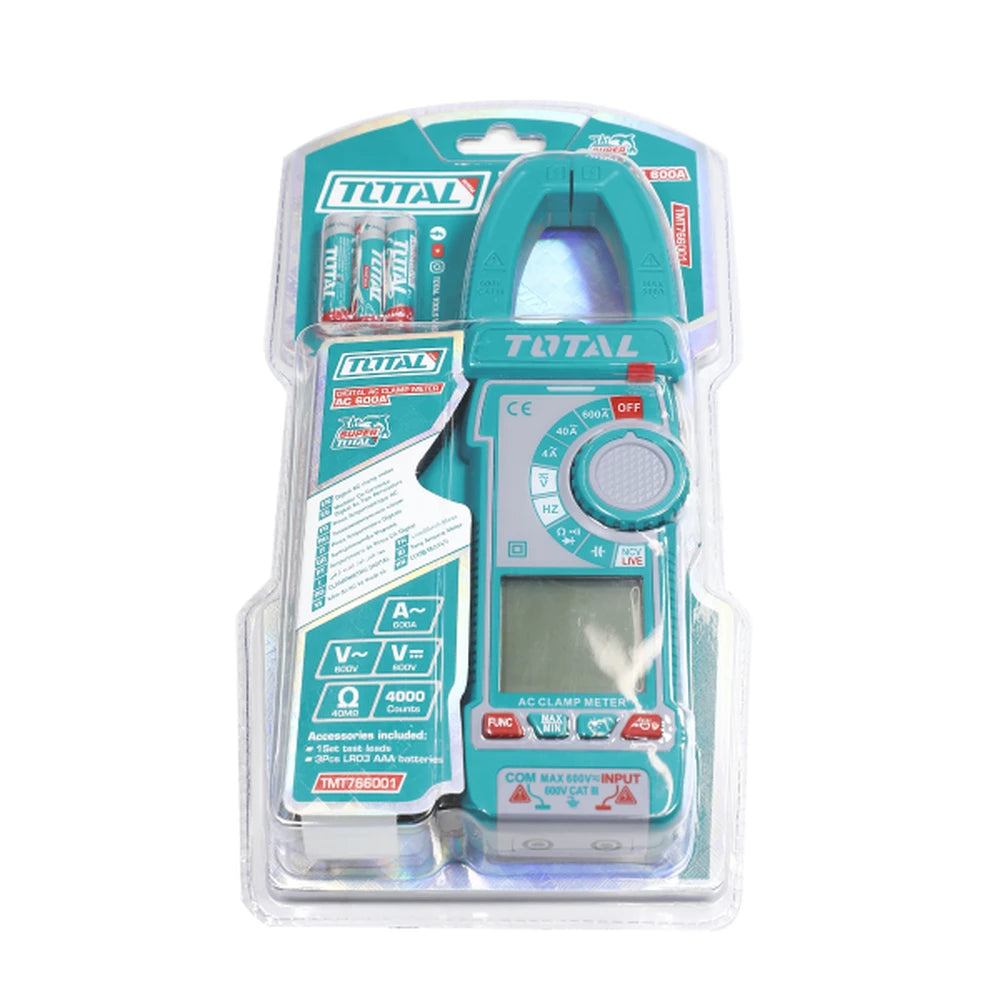 Digital AC Clamp Meter 4.000V/40.00V/400.0V /600V - TOTAL
