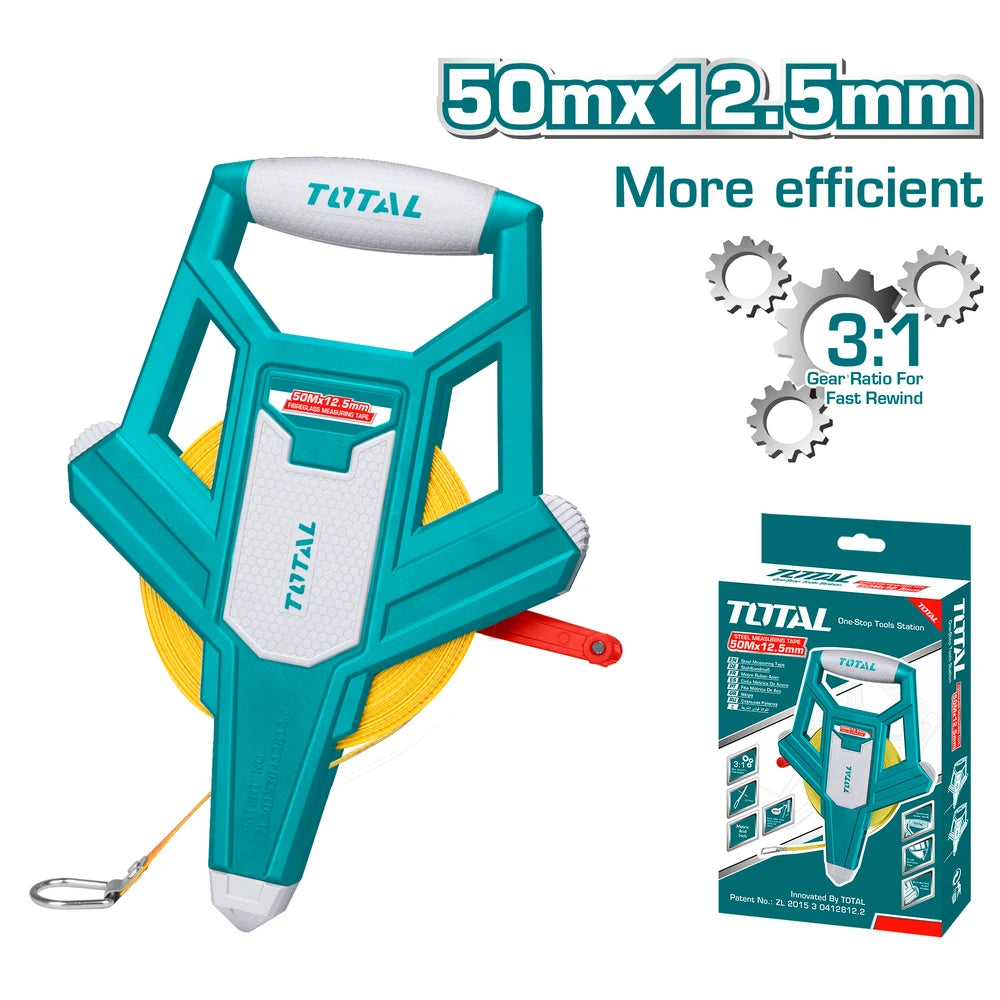 Fibreglass Measuring Tape 50mx12.5mm - TOTAL