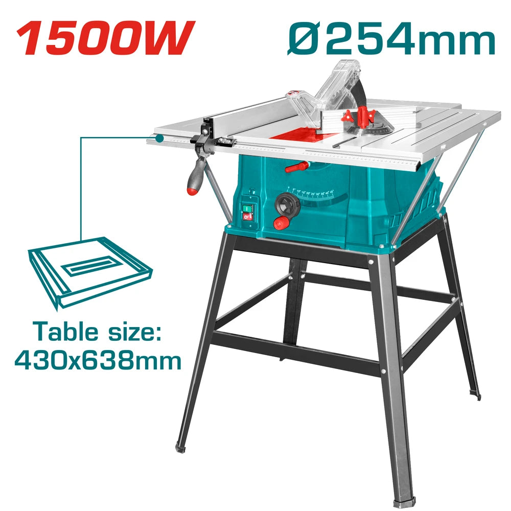 Jobsite Table Saw 1500W 254mm - TOTAL