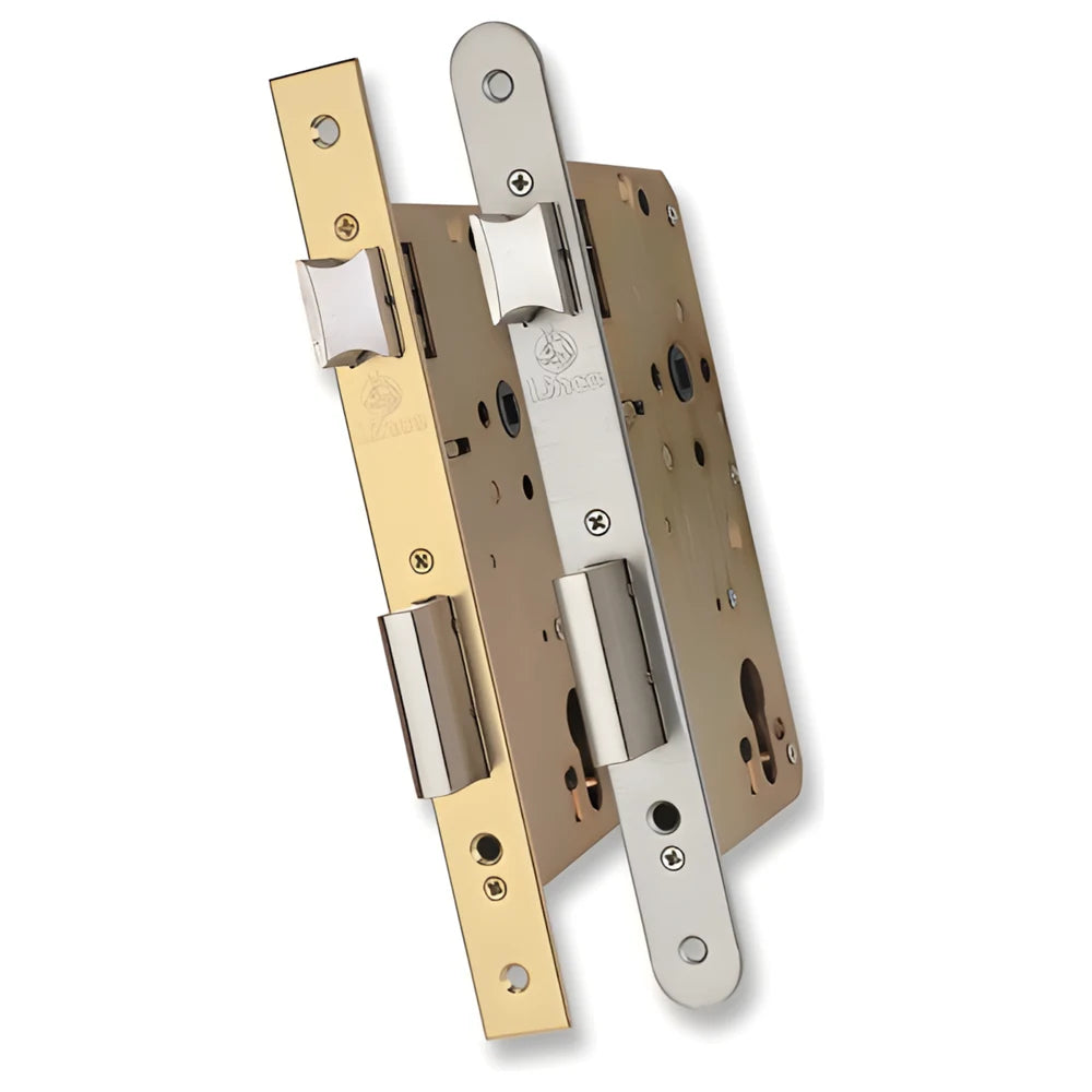 Mortise Lock 45x85 Brass with Nickel Cylinder