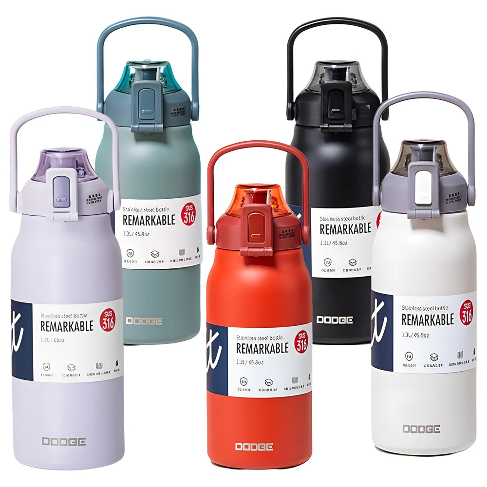 Insulated Water Bottle with Straw 1.7L