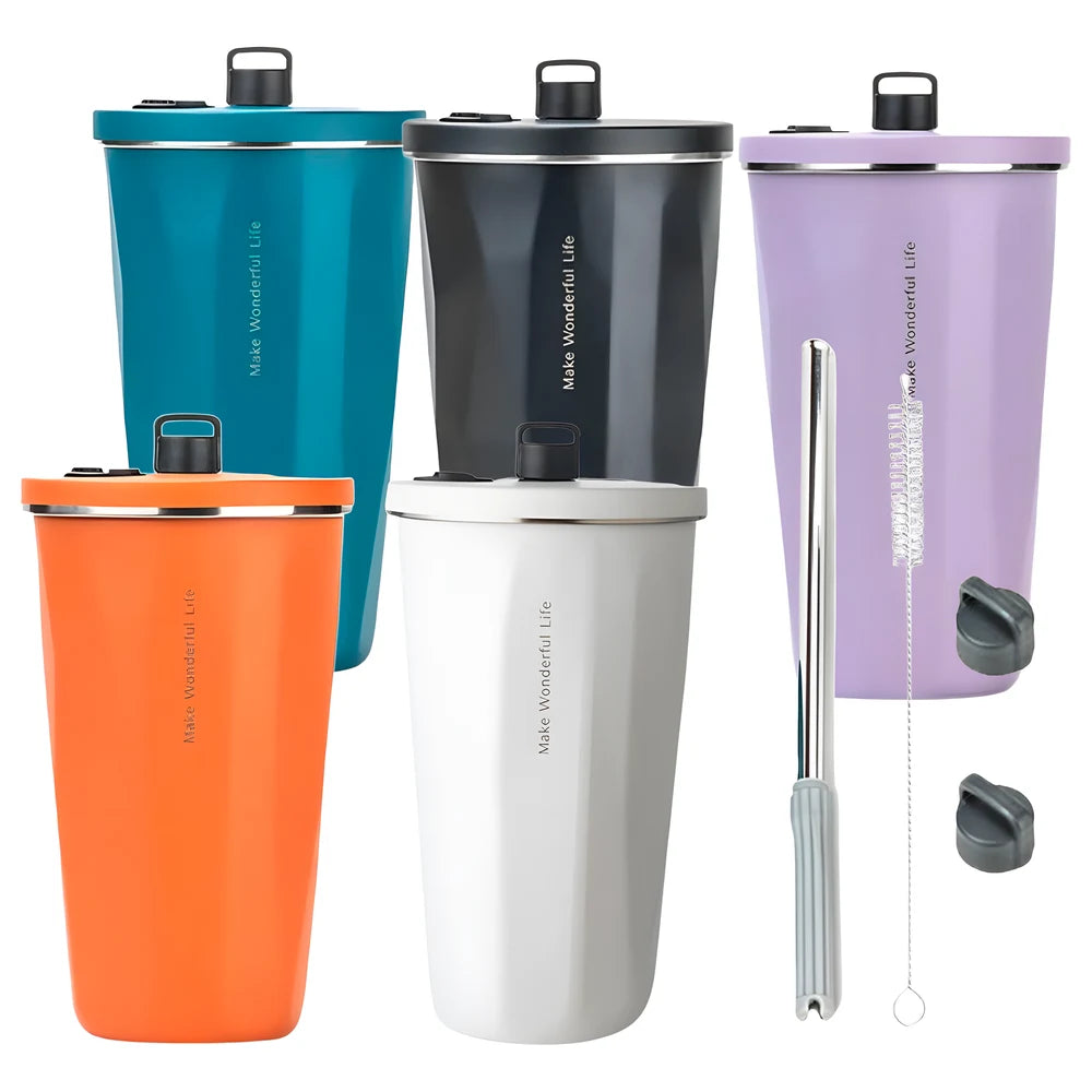 Insulated Tumbler with Straw 600ml