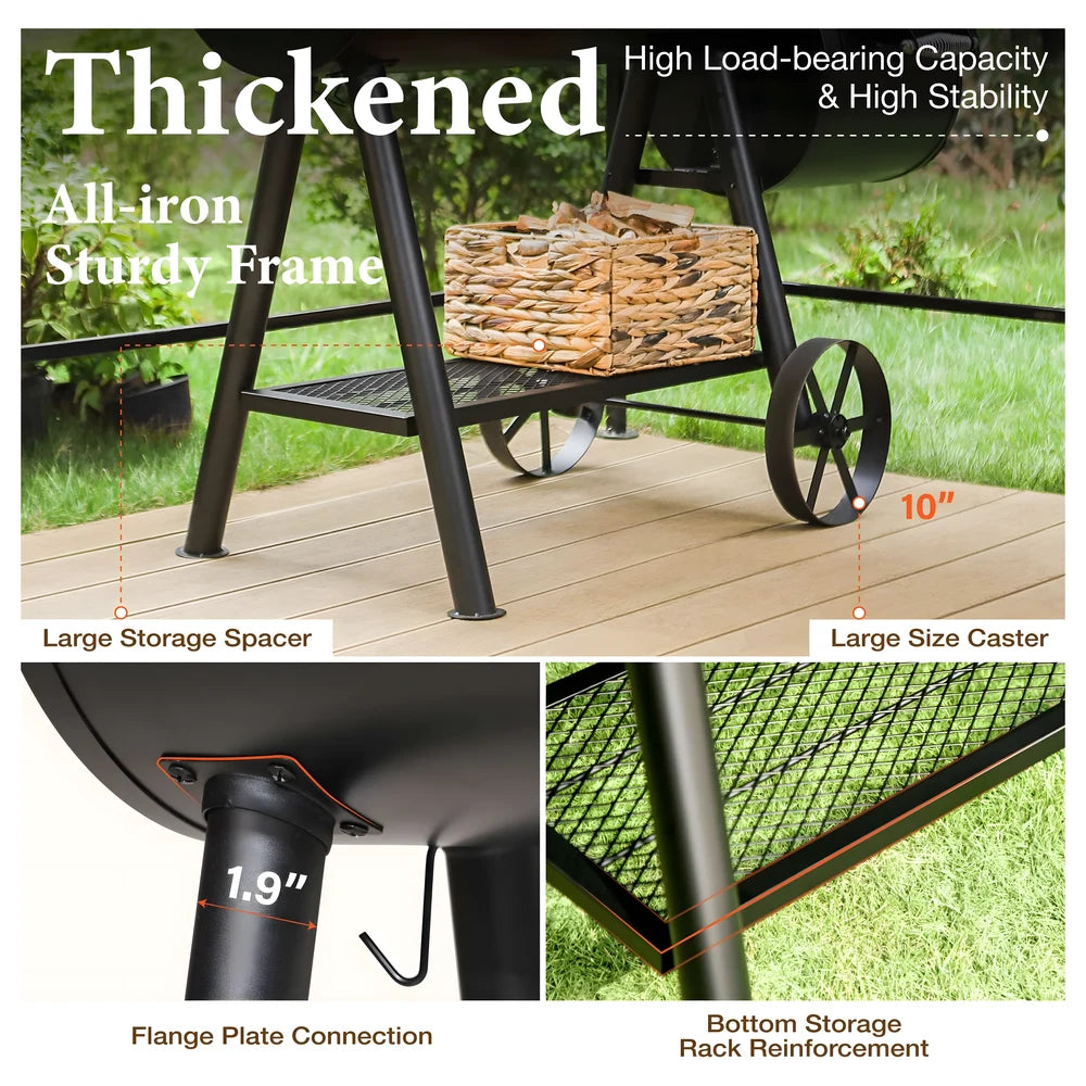 Charcoal Grill with Offset Smoker
