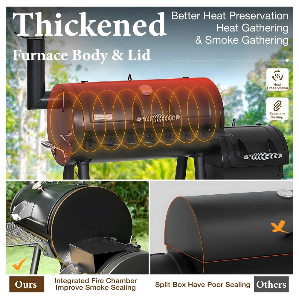 Charcoal Grill with Offset Smoker