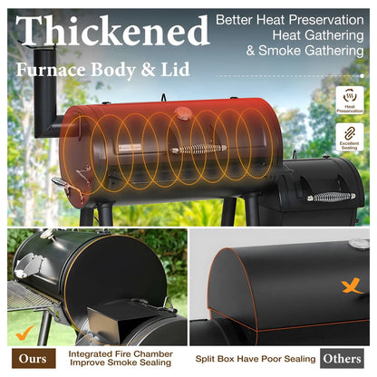 Charcoal Grill with Offset Smoker