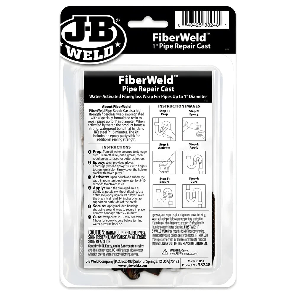 FiberWeld 1" Pipe Repair Cast - J-B Weld