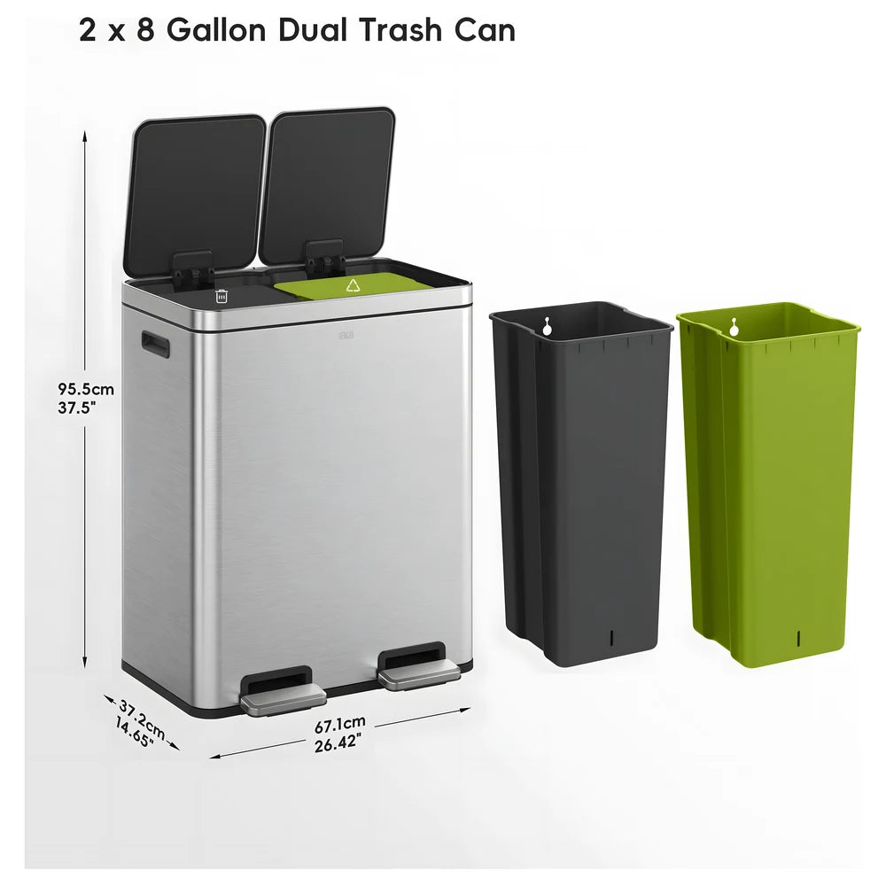 Edison Dual Pedal Bin 30L+30L - EKO