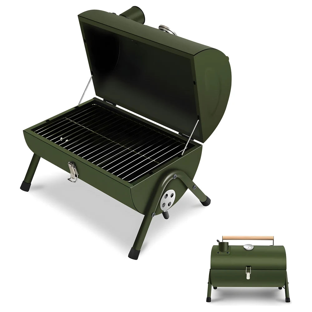 Portable Mini Charcoal Grill Green