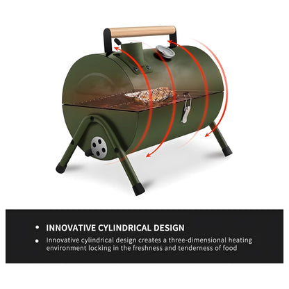 Portable Mini Charcoal Grill Green