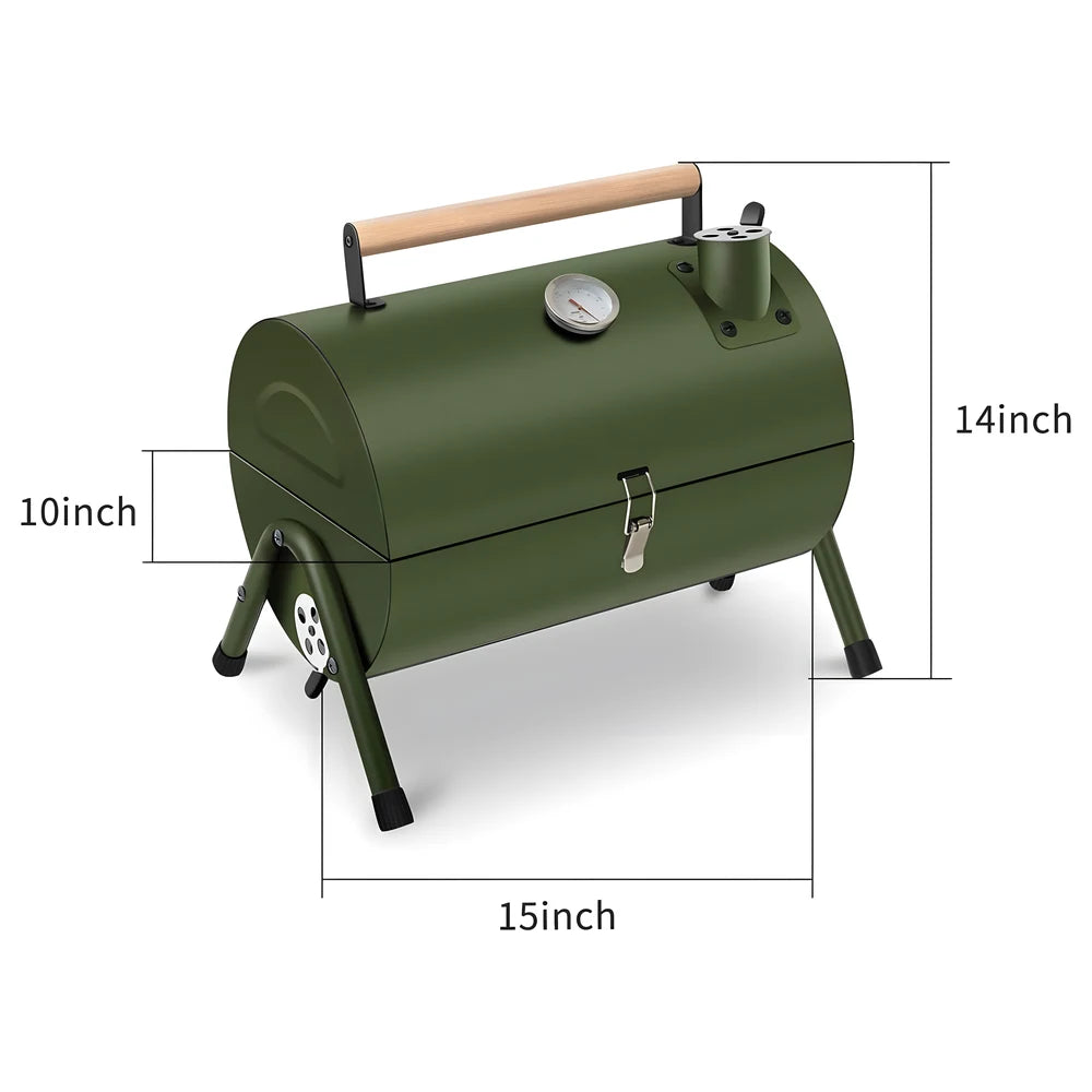 Portable Mini Charcoal Grill Green