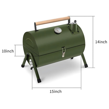Portable Mini Charcoal Grill Green
