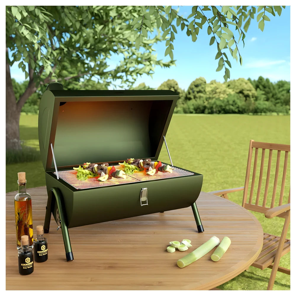 Portable Mini Charcoal Grill Green