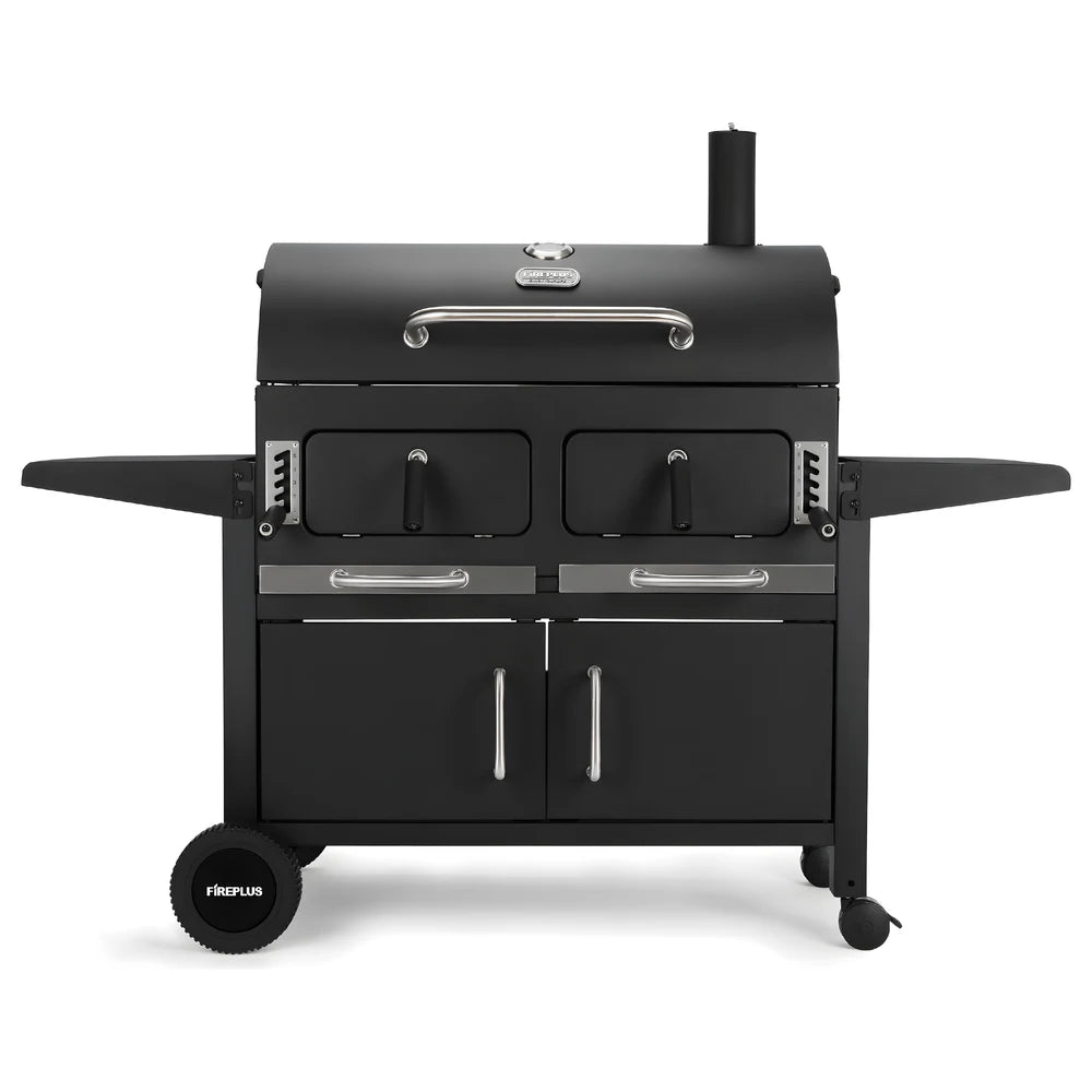 Large Charcoal BBQ Grill with Cabinet - Fireplus