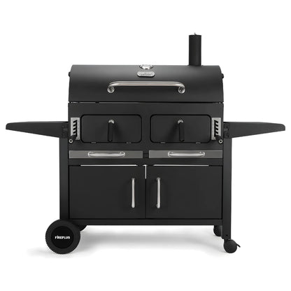 Large Charcoal BBQ Grill with Cabinet - Fireplus