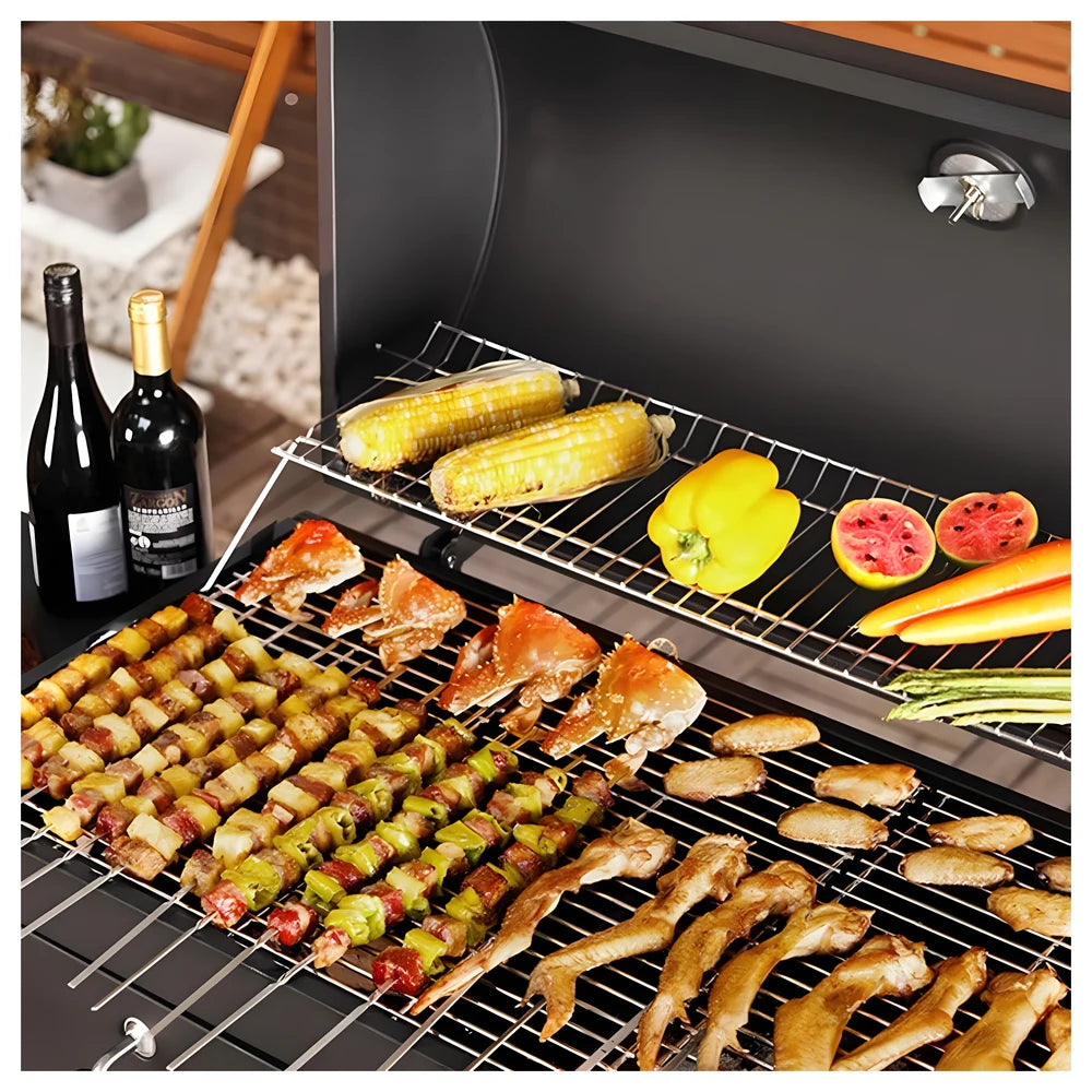 Large Charcoal BBQ Grill with Cabinet - Fireplus