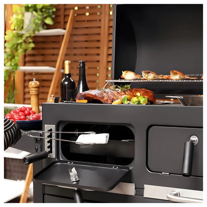Large Charcoal BBQ Grill with Cabinet - Fireplus