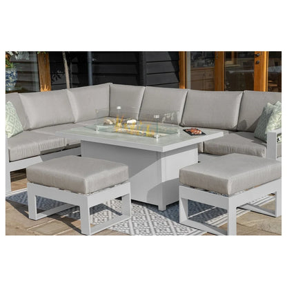 Amalfi Corner Lounge Set with Fire Pit