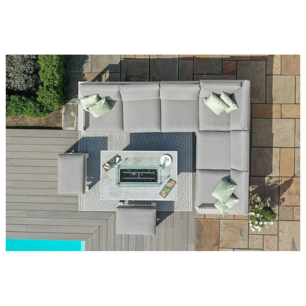 Amalfi Corner Lounge Set with Fire Pit