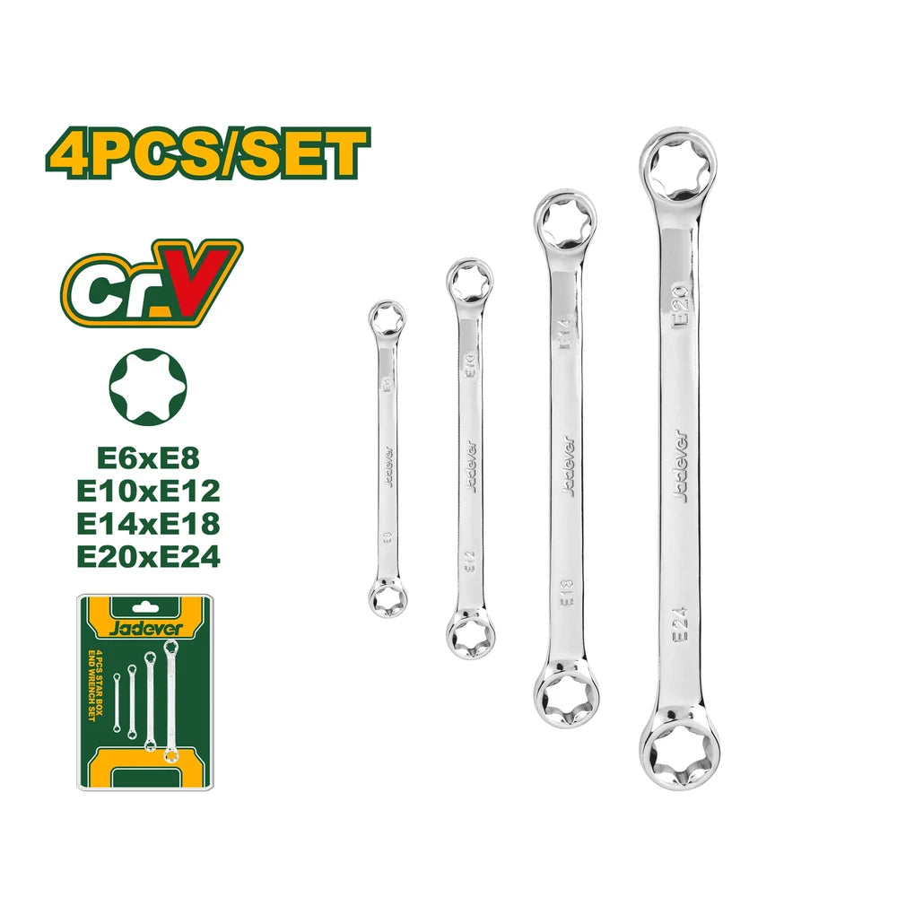 4 Pcs Star Box End Wrench Set - JADEVER