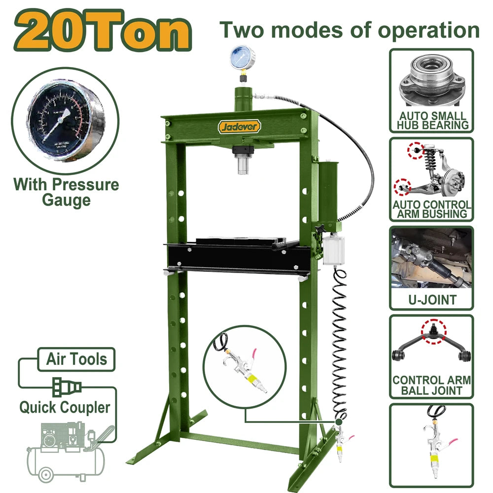 Hydraulic Shop Press 20ton - JADEVER
