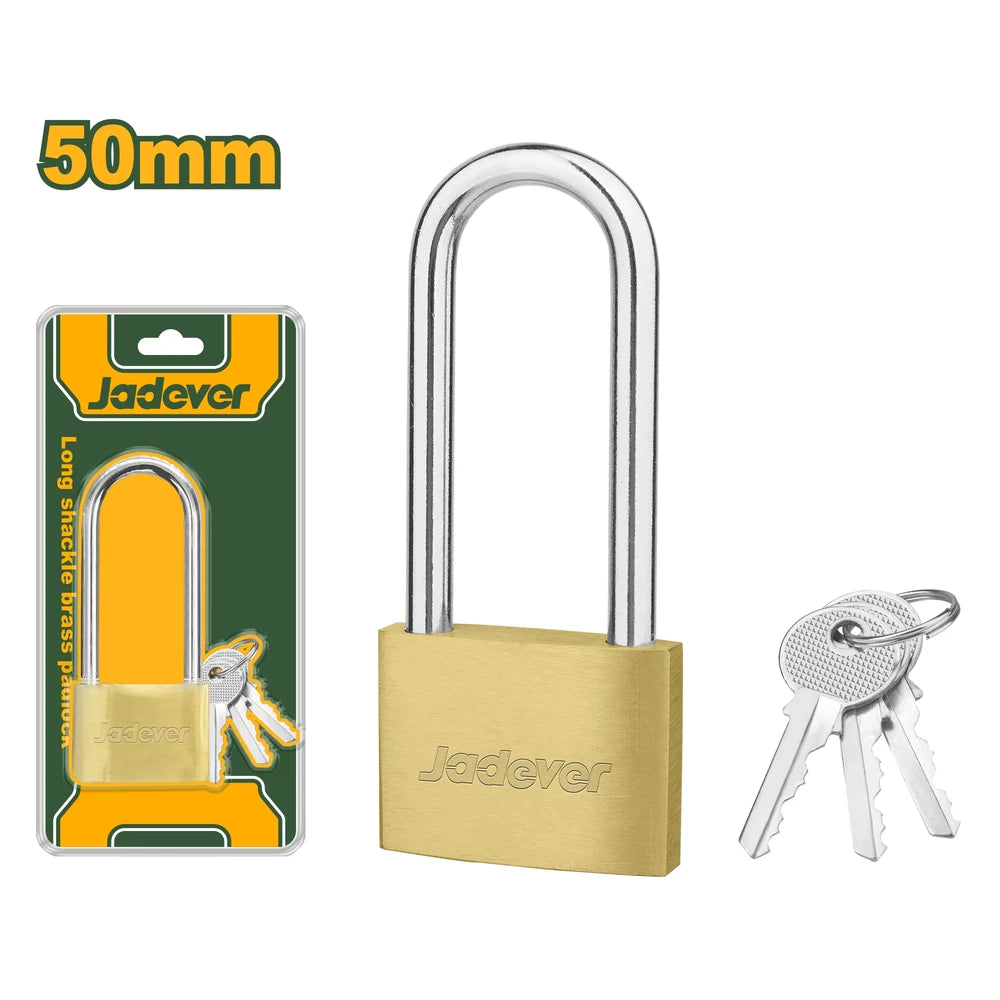Long Shackle Brass Padlock 199g - JADEVER