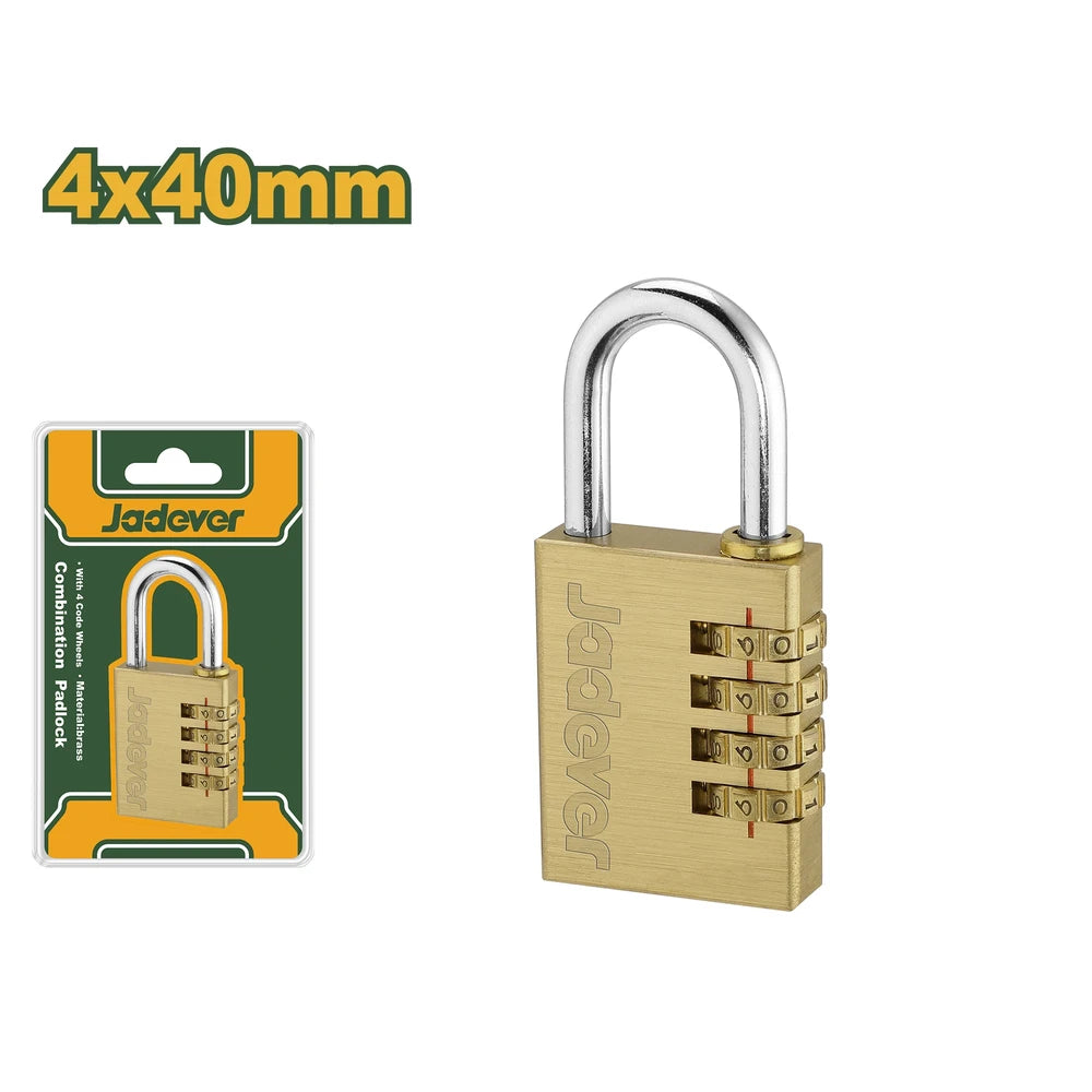 4 Digit Brass Combination Padlock - JADEVER