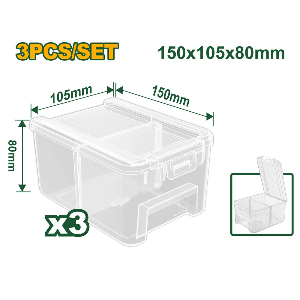 3 Pcs Transparent Storage Bins Set - JADEVER