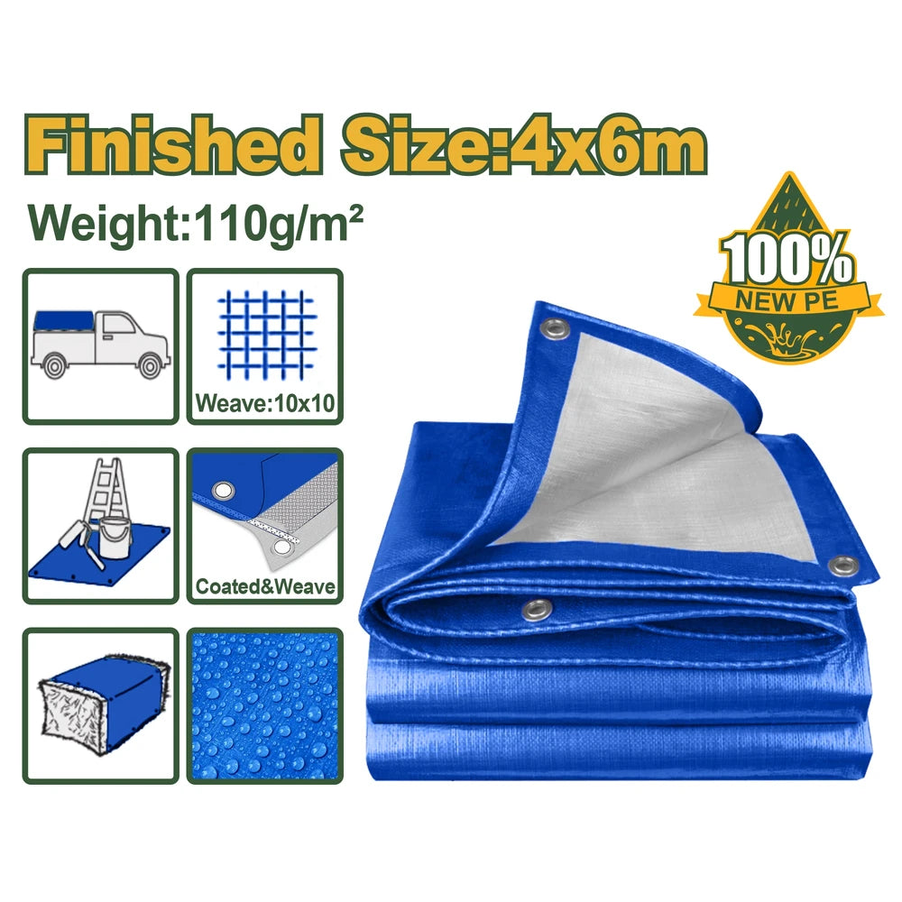 Tarp 4m*6m (FEET: 13.1x19.6) 10*10 mesh - JADEVER