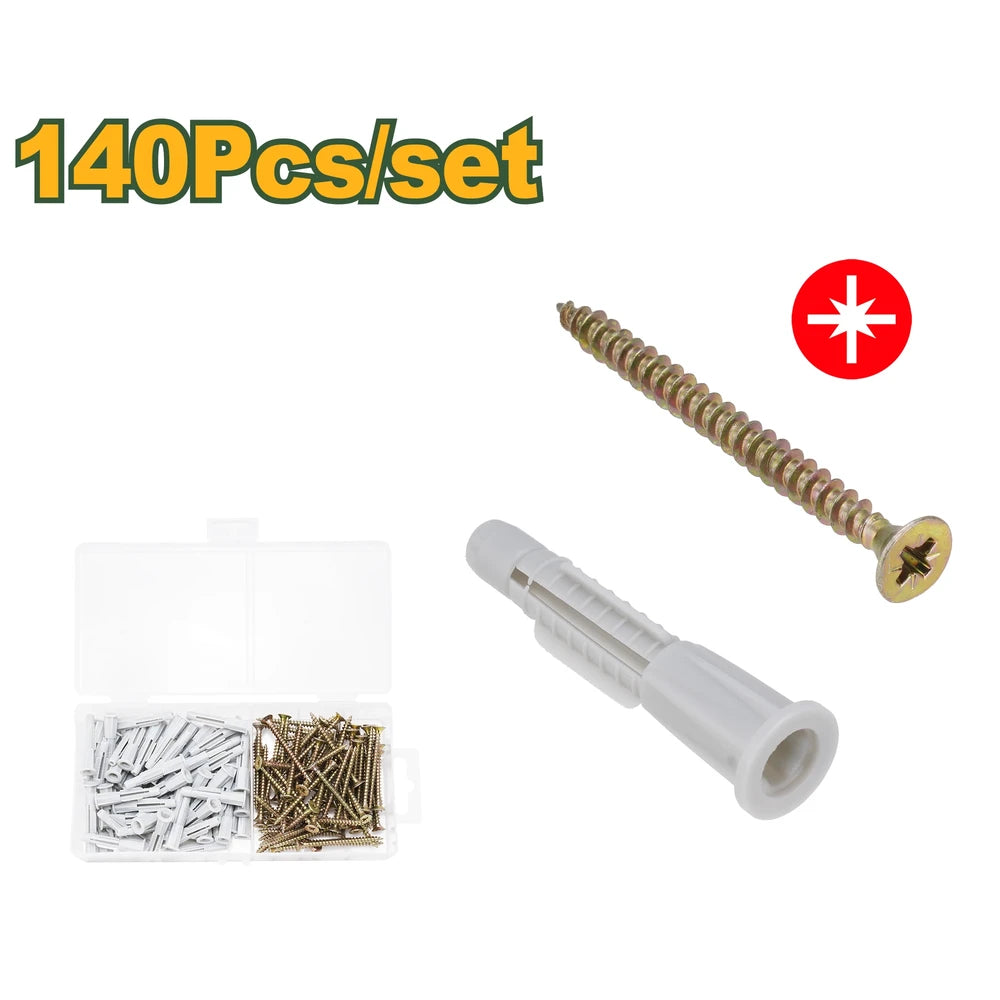 140 Pcs Chipboard Screw & Anchors - JADEVER