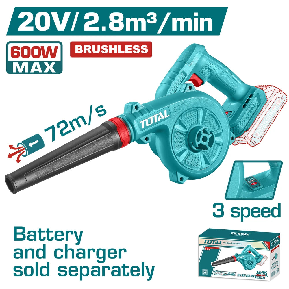 Cordless Blower 20V 72m/s (Tool Only) - TOTAL