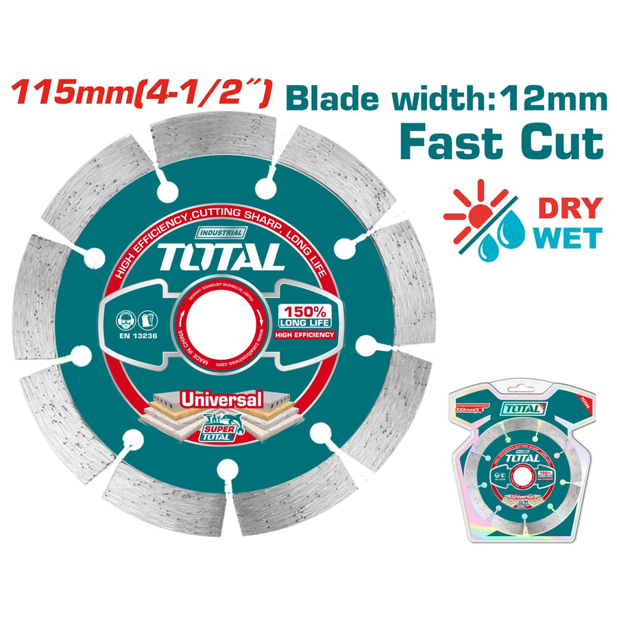 Dry Diamond Disc 12mm 4-1/2" 22.2mm - TOTAL