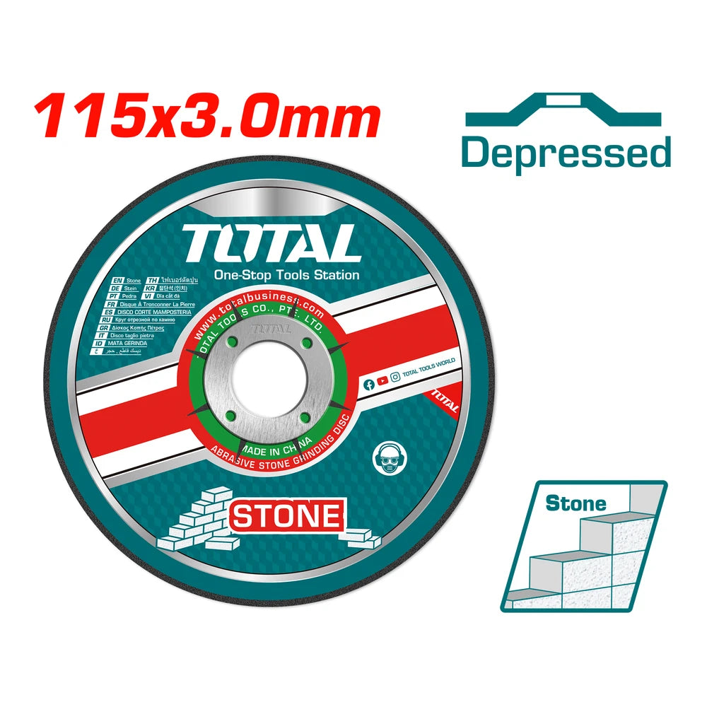 Abrasive Stone Cutting Disc 115mm 4-1/2" 3.0mm 1/8" 22.2mm 7/8" - TOTAL