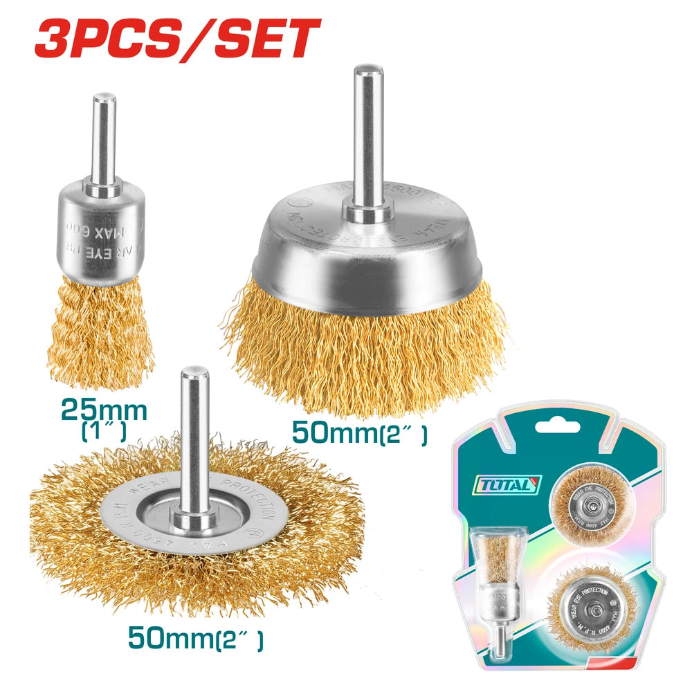 3 Pcs Wire Brush Set - TOTAL