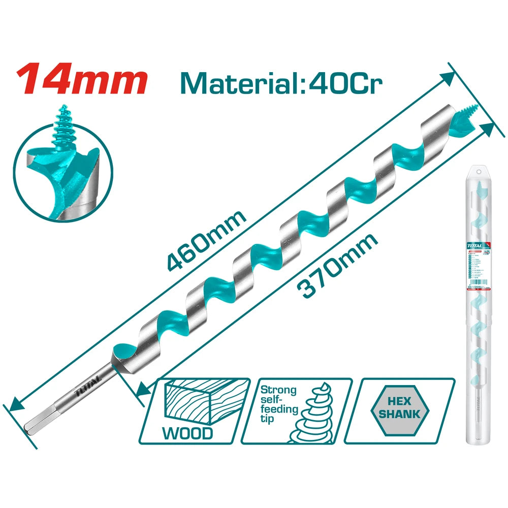 Auger Drill Bit 14mm - TOTAL