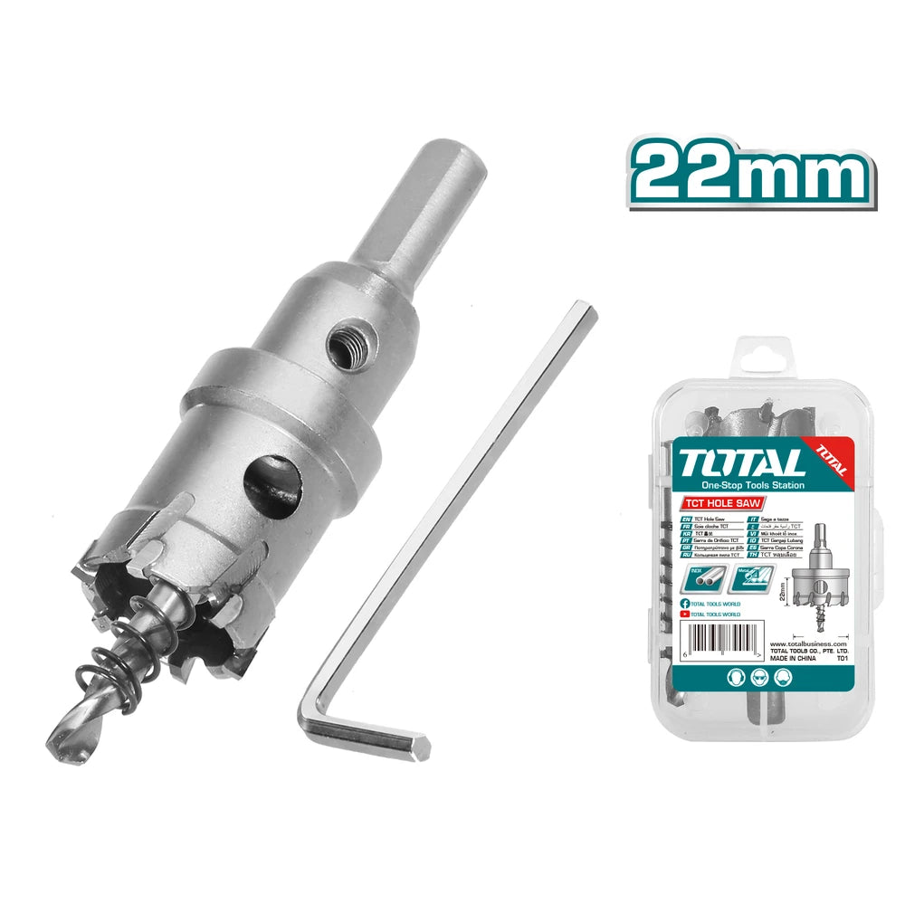 TCT Hole Saw for Stainless Steel 22mm - TOTAL