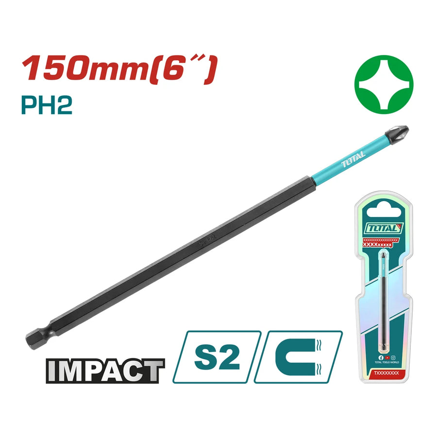Impact Screwdriver Bit PH2 150mm - TOTAL