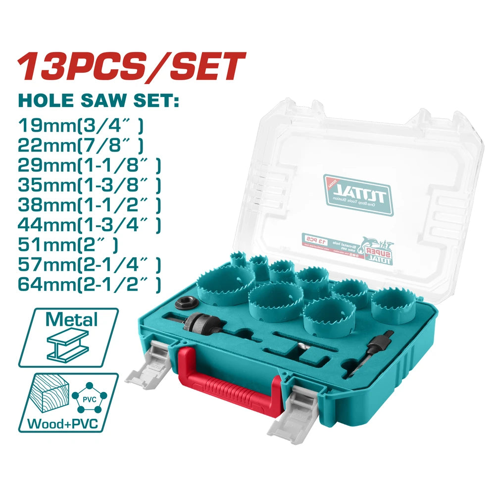 Bi-metal Hole Saw Set HSS M3 Bi-metal - TOTAL