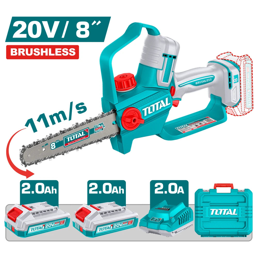 Cordless Pruner Saw 20V 8"(20cm) with Battery - TOTAL
