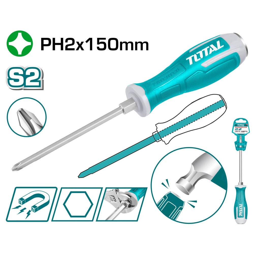 Phillips Go-through Screwdriver - TOTAL