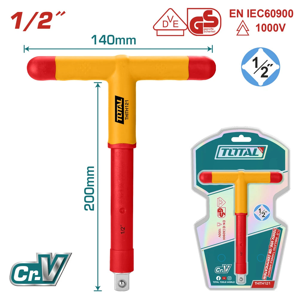 1/2" Insulated T-handle Wrench - TOTAL