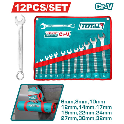 12 Pcs Combination Spanner Set 6-32mm - TOTAL