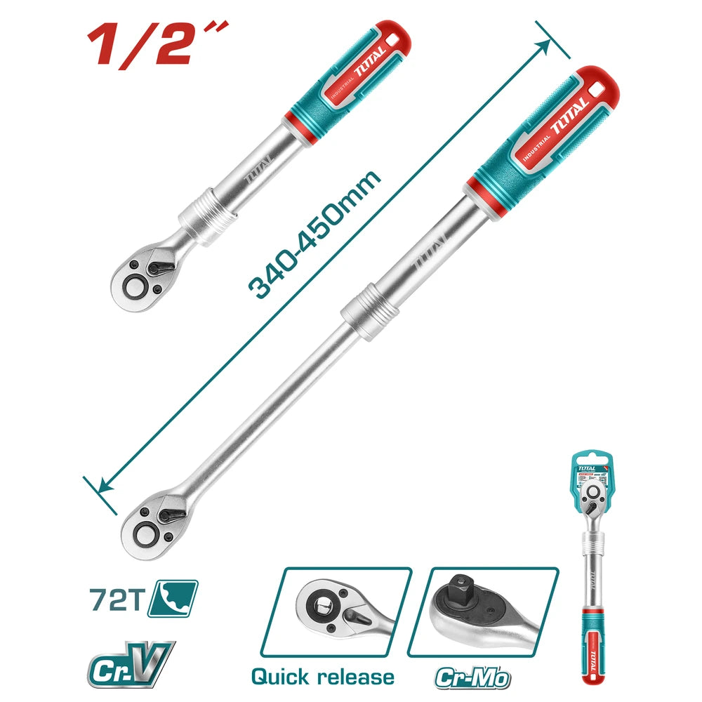 1/2" Extendable Ratchet Wrench - TOTAL