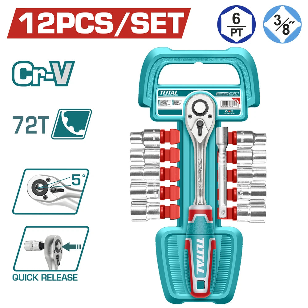 12 Pcs 3/8" Socket Set - TOTAL