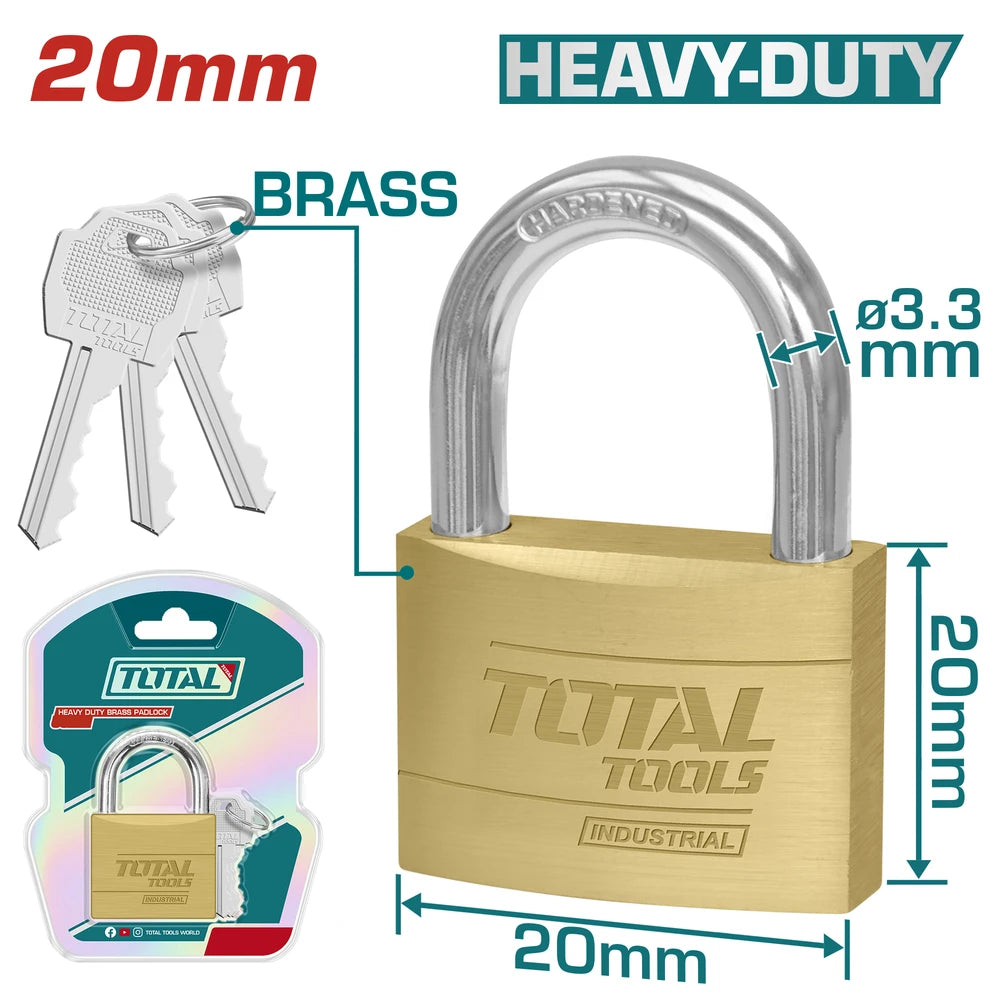 Heavy Duty Brass Padlock 40g - TOTAL