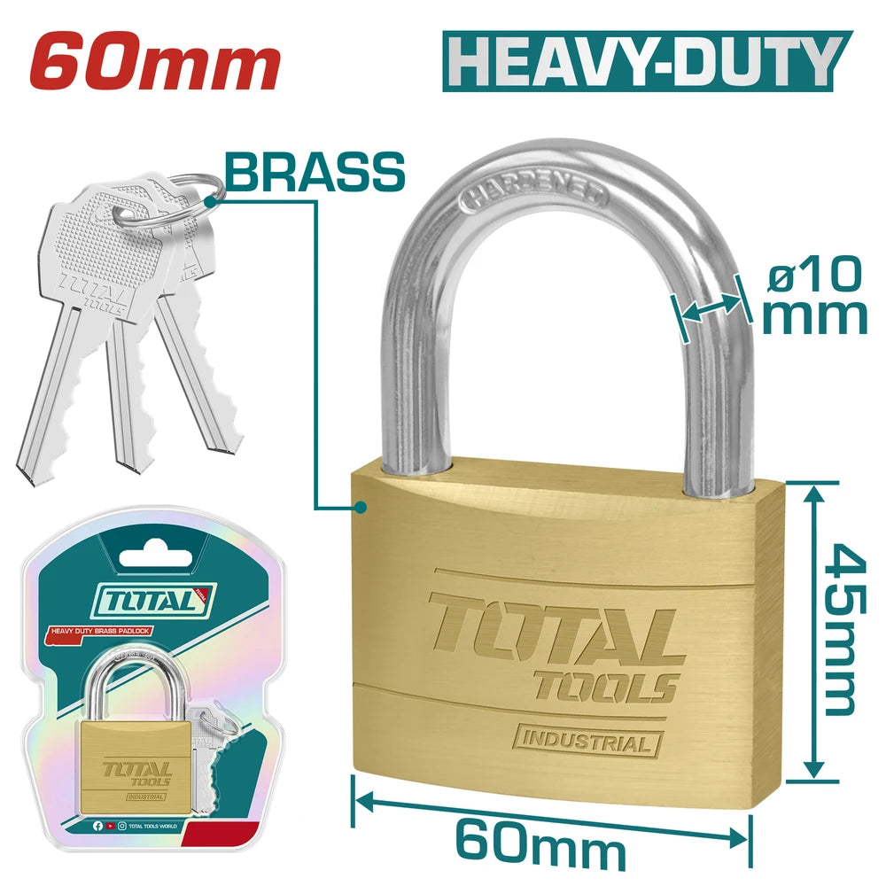 Heavy Duty Brass Padlock 385g - TOTAL
