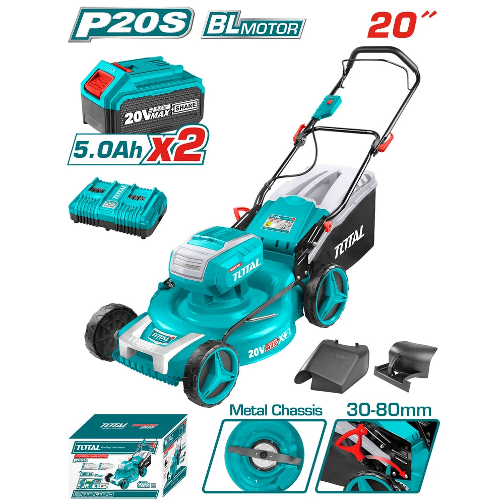 Cordless Lawn Mower 40V(20V+20V) with Battery - TOTAL