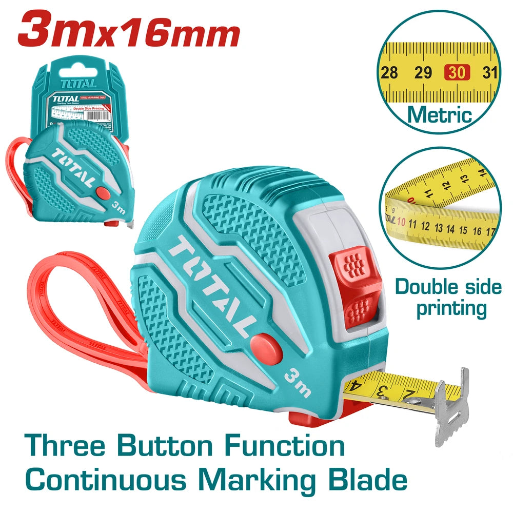 Steel Measuring Tape 3mx16mm - TOTAL