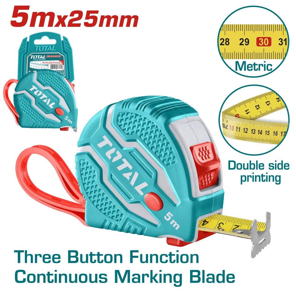 Steel Measuring Tape 5mx25mm - TOTAL