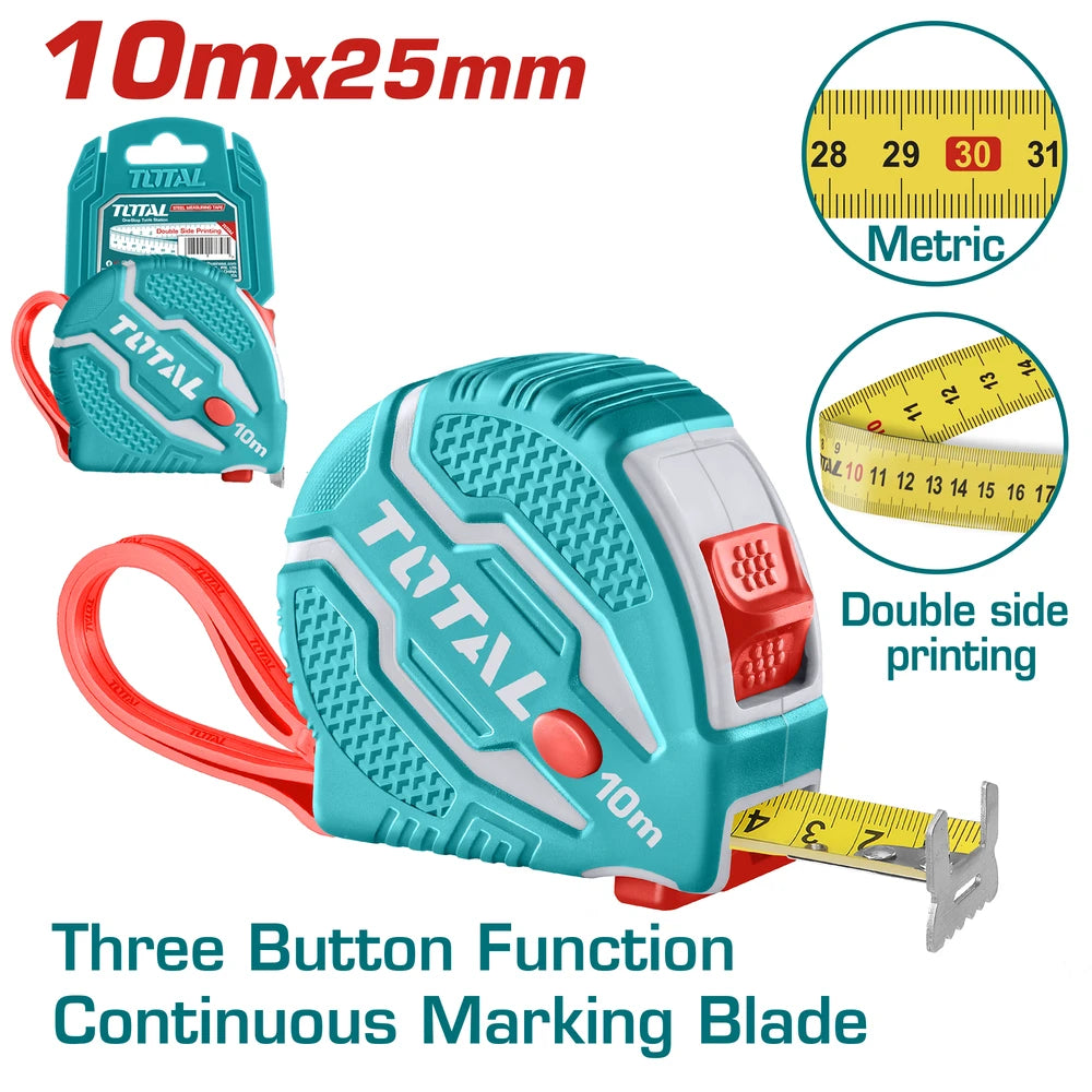Steel Measuring Tape 10mx25mm - TOTAL