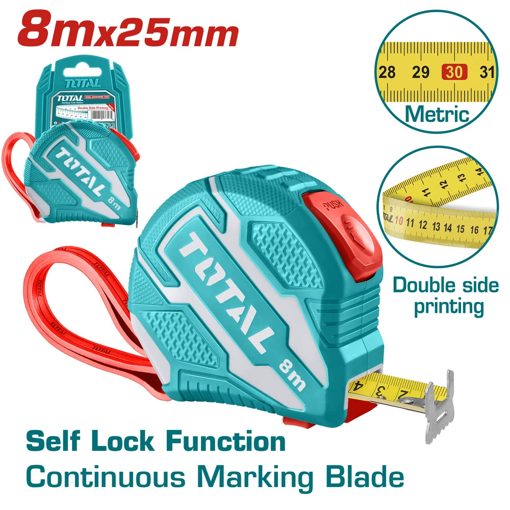 Steel Measuring Tape 8mx25mm - TOTAL